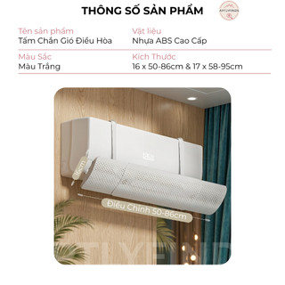 Tấm Chắn Gió Điều Hòa APTLYFINDS Nhựa ABS Cao Cấp, Điều Chỉnh Kích Thước Linh Hoạt 50-86cm