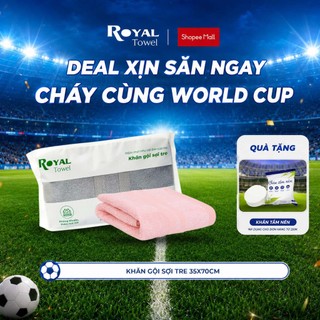 Khăn Gội Royal Towel 35x70cm Sợi Tre Bamboo, Mềm Mịn, Thấm Hút Tốt, Không Xổ Lông, Không Phai Màu, An Toàn Cho Da