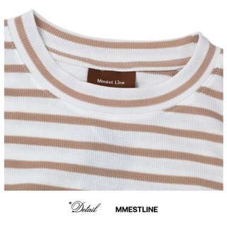 Áo Longsleeve MMESTLINE "Savanna" Áo thun tay dài Form Boxy Vải Waffle Cotton