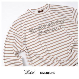 Áo Longsleeve MMESTLINE "Savanna" Áo thun tay dài Form Boxy Vải Waffle Cotton