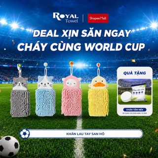 Khăn Lau Tay Treo Tường Royal Towel Chất Nhung San Hô, Dày Dặn, Thấm Hút Tốt