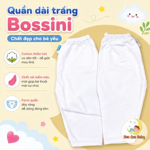 Quần dài trắng thun Cotton siêu mát cho bé (từ sơ sinh-82Kg)