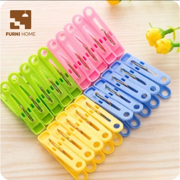 [FURNI HOME] ( Vỉ 20 cái ) Kẹp nhựa phơi đồ TH - Mẫu lớn