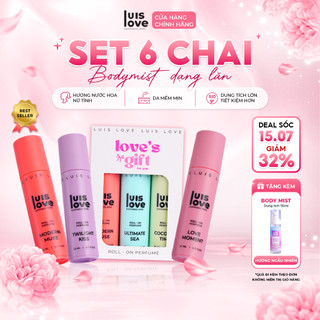 Body mist LUIS LOVE[Combo 6 chai_ Tặng 1 Body mist 115ml],,body mist Đi Học, Đi Chơi_20mlx6