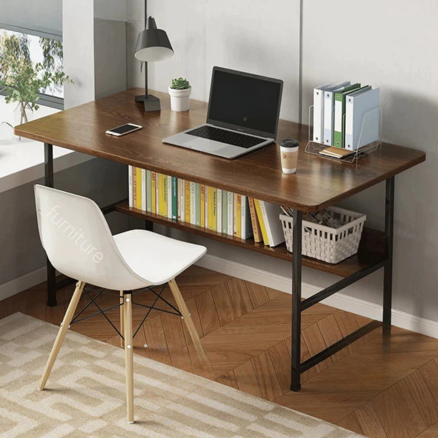 [FURNI HOME] Bàn Học Sinh có kệ lửng gỗ mdf 15mm - BLV mặt bàn bo góc an toàn - chân bàn cứng cáp chịu lực 100kg