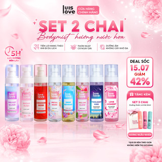 [MUA 2 TẶNG 3] Body Mist LuisLove 115gr tặng 3 chai xịt thơm dạng lăn 20ml lưu hương lâu.