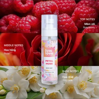 [MUA 3 TẶNG 1]Body Mist LuisLove 115ml tặng Tẩy tế bào chết Body 310g -Combo dưỡng da thơm mịn