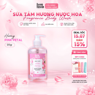 [Tặng 3 chai dưỡng thơm 20mg]Sữa tắm lưu hương LUISLOVE 510g ,chứa Niacinamide & Vitamin E