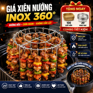 [ INOX 304 ] Combo 24 Xiên Nướng Thịt BBQ, Xiên Thịt Nướng Cho Nồi Chiên Không Dầu, Inox Cao Cấp, An Toàn