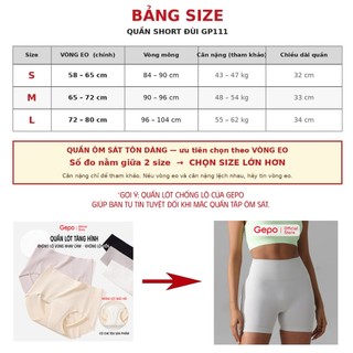 GEPO Quần short đùi nữ tập gym yoga zumba chất liệu dệt kim cạp cao nâng mông tôn dáng GP111
