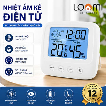 Nhiệt Kế Phòng, Nhiệt Ẩm Kế, Máy Đo Nhiệt Độ Phòng Ngủ, Đo Độ Ẩm Điện Tử Cho Bé Chính Xác