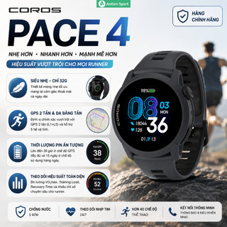 Đồng hồ GPS Thể Thao Coros Pace 4, Màn AMOLED Cảm Ứng, Siêu Nhẹ - Hàng Chính Hãng Bảo Hành 24 Tháng