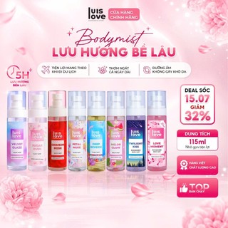 Body Mist LUISLOVE 115ml - Xịt Dưỡng Thơm Cơ Thể Đi Học, Đi Chơi (Hương Sang Chảnh, Tự Chọn Mùi)