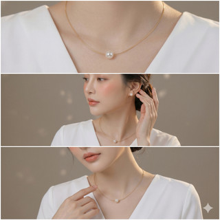 [N1086] Vòng Cổ, Dây Chuyền Ngọc Trai Trắng Dây Mảnh Kiểu Dáng Dài Sang Trọng, Phù Hợp Với Nhiều Dịp - DAISYN