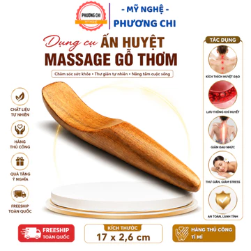 Dụng cụ ấn huyệt, cạo gió bằng gỗ thơm, dụng cụ massage xà cầy | Mỹ nghệ phương chi