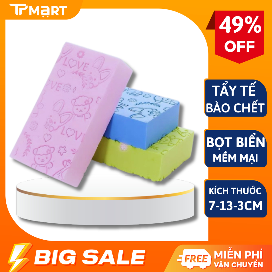 Bông Tắm Tẩy Tế Bào Chết, Mút Tắm Kỳ Ghét Tạo Bọt Tốt Nhiều Màu Dễ Thương, Siêu Sạch Siêu Mềm