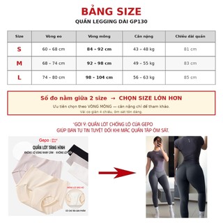 Quần Legging Tập Gym Cạp Cao Lưng V Có Chun Bản Nâng Cấp 10%Elsaten Gepo GP130
