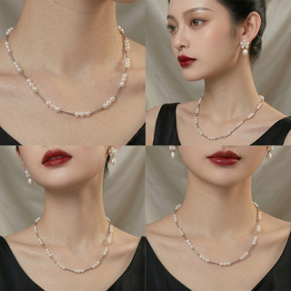[N1076] Vòng Cổ Dây Chuyền Ngọc Sợi Mãnh, Chuỗi Hạt Ngọc Trai Nhân Tạo Trắng Xám, Sang Trọng Cho Nữ - DAISYN