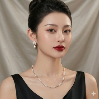 [N1076] Vòng Cổ Dây Chuyền Ngọc Sợi Mãnh, Chuỗi Hạt Ngọc Trai Nhân Tạo Trắng Xám, Sang Trọng Cho Nữ - DAISYN