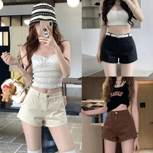 Quần Short Kaki Nữ Cạp Trễ Dáng Ngắn Ống Rộng Quần Sooc Co Giãn 4 Chiều Form Chuẩn Dáng Đẹp QD02