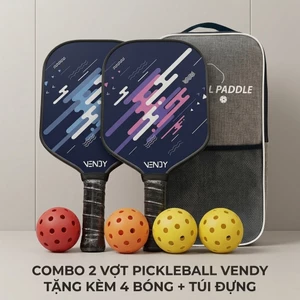 COMBO 2 VỢT PICKLEBALL VENDY - TẶNG KÈM 4 BÓNG + TÚI ĐỰNG. [LOẠI XỊN]