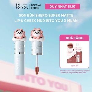 Son Bùn Shero INTO YOU X MLAN Chất Xốp Mềm Lì, Nhẹ Dễ Tán Dùng Cho Môi Và Má