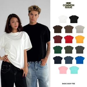 Áo Thun Trơn Basic Form Boxy Chất Vải Premium Cotton 16 Màu Cổ Tròn Dày Dặn Unisex Nam Nữ | Common Issue