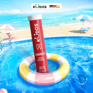 TPBVSK Viên sủi KUDOS IMMUNITY bổ sung 1000mg vitamin C, Kẽm, D3, E, Selen (20 viên/tuýp)
