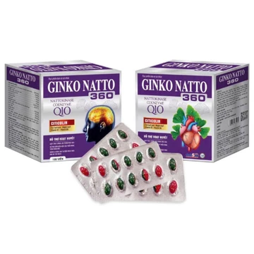 Ginkgo Natto 360 Q10 Cải thiện trí nhớ và chứng mất ngủ hoạt huyết dương não, đau đầu chóng mặt, ngủ không ngon giấc