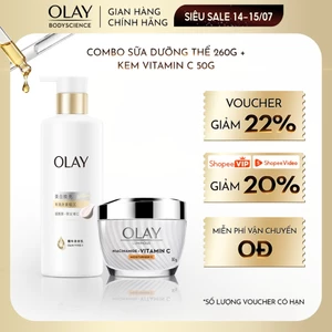 Combo Sữa dưỡng thể Olay 260g + Kem Dưỡng OLAY Luminous Niacinamide & Vitamin C Giúp Mờ Vết Thâm, Đốm Nâu 50G