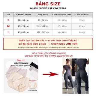 GEPO Quần dài tập gym nữ chất liệu dệt kim cạp cao nâng mông tôn dáng GP109