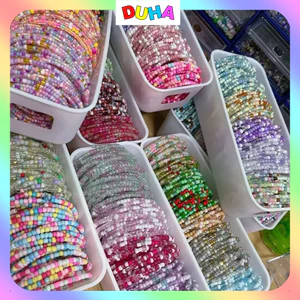 Vòng Tay Hạt Cườm Handmade Mix Màu Pastel Có Dây Điều Chỉnh DUHA 166