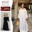 Đầm Linen Suông Dài Dáng Rộng Trễ Vai Cho Nữ Basic Hàn Quốc Sang Chảnh Mặc Đi Du Lịch, Đi Chơi