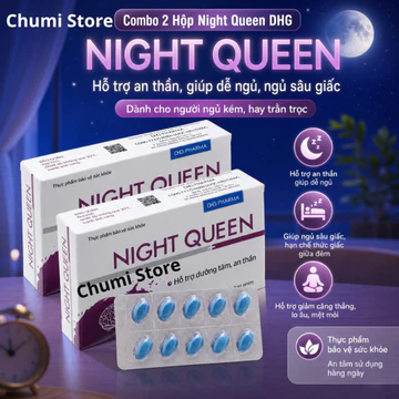 [Combo 2 Hộp] Viên Uống Hỗ Trợ Giấc Ngủ Night Queen DHG Cho Người Khó Ngủ, Ngủ Không Sâu Giấc Hộp 30 Viên