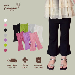 Q3-[tomnaukids] Quần loe dành cho bé gái vải Zip cotton xinh - Size 6-30Kg