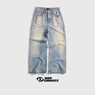 Bad Choices | Quần ống suông STRAIGHT JEANS wash màu vẩy sơn