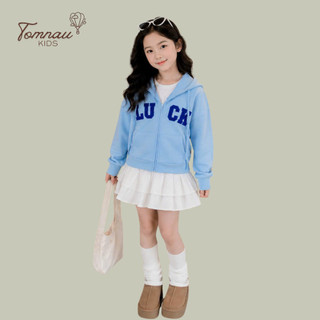 K4 - [tomnaukids] Áo khoác hoodie khoá kéo nỉ cho bé gái size từ 9-40Kg