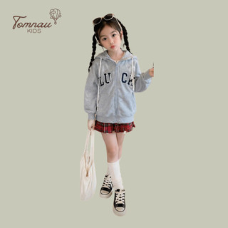 K4 - [tomnaukids] Áo khoác hoodie khoá kéo nỉ cho bé gái size từ 9-40Kg