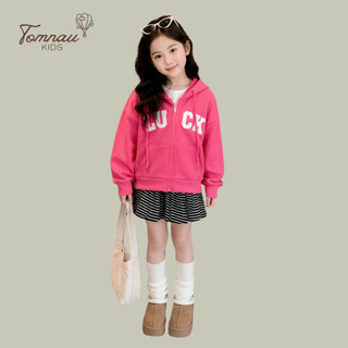 K4 - [tomnaukids] Áo khoác hoodie khoá kéo nỉ cho bé gái size từ 9-40Kg
