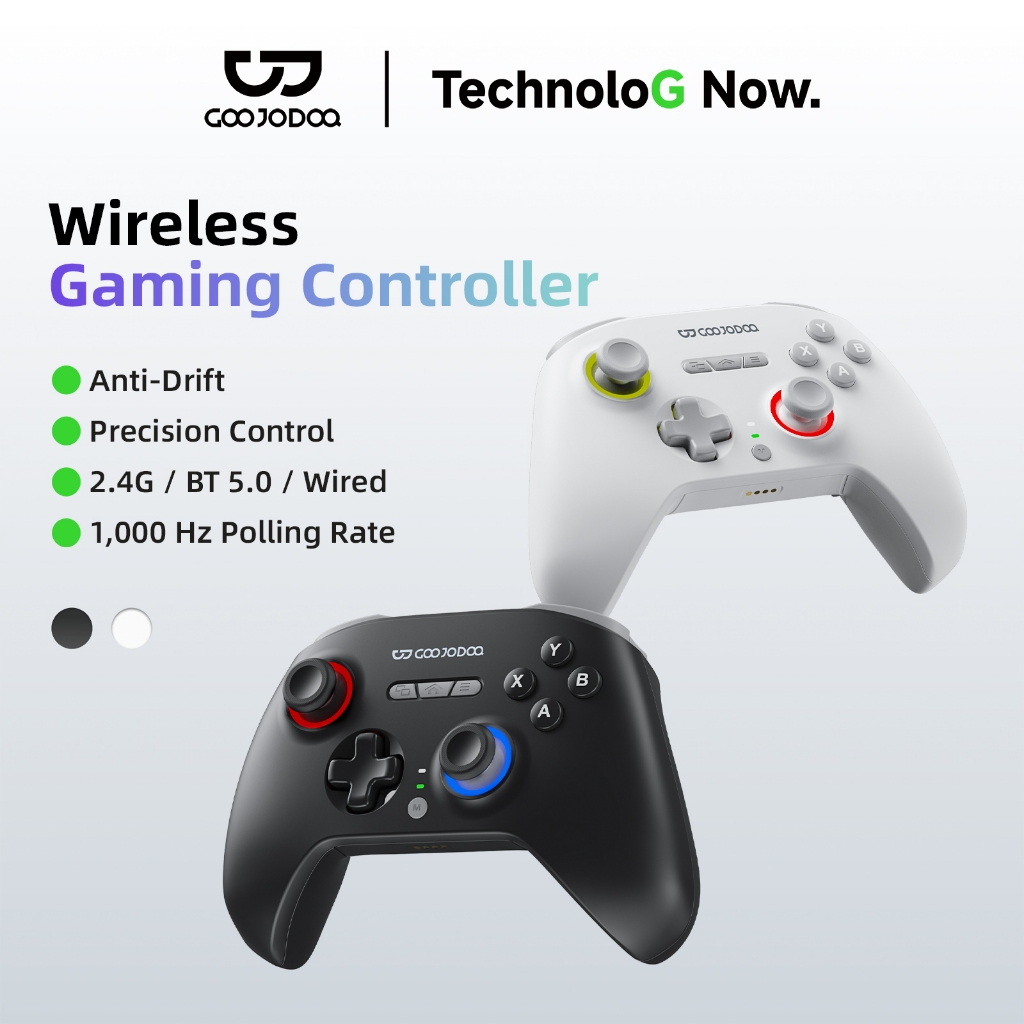 Tay Cầm Chơi Game Đa Nền GOOJODOQ 3 Chế Độ Kết Nối (BT 5.0/2.4G/USB-C),Tương Thích Switch/PC/Android