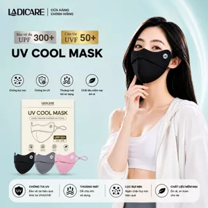 LADICARE Khẩu Trang Vải Chống Tia UV Cool Mask UPF 50+ , Vải Lụa Băng Cao Cấp Tái Sử Dụng Nhiều Lần, Chính Hãng