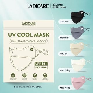Combo 3 Khẩu Trang Chống Nắng UPF50+ LADICARE – Che Kín Mặt, Mát Lạnh, Không Bí, Chống UV 99%