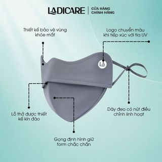 Combo 3 Khẩu Trang Chống Nắng UPF50+ LADICARE – Che Kín Mặt, Mát Lạnh, Không Bí, Chống UV 99%