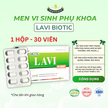 1 Hộp Men Vi Sinh Phụ Khoa LAVI BIOTC 1.7 Tỷ Lợi Khuẩn - Hỗ Trợ Cân Bằng Hệ Vi Sinh, Giảm Khí Hư Phụ Nữ