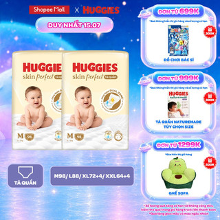 Combo 2 gói Tã quần Huggies Skin Perfect Mega cỡ M/L/XL/XXL với 2 vùng thấm giảm kích ứng da