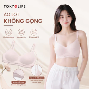Áo Lót Nữ Không Gọng TOKYOLIFE Không Viền Đệm 1.5cm Tích Hợp Hạt Massage Nâng Tự Nhiên 40006071