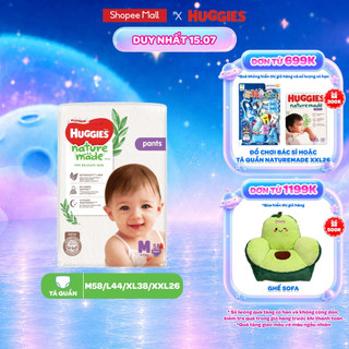 Tã/Bỉm quần Huggies NatureMade Platinum M58/L44/XL38/XXL26/XXXL28