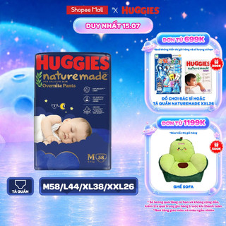 Tã quần Huggies Naturemade ban đêm M58/L44/XL38/XXL26