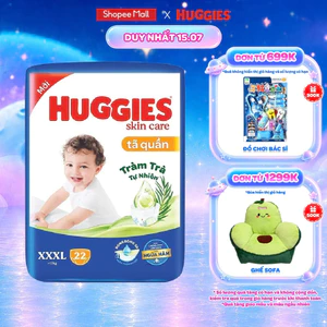 Combo 4/Tã quần HUGGIES SKINCARE JUMBO XXXL22 (Trên 17kg) - Gói 22 miếng