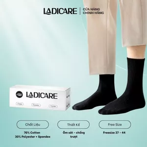 Tất vớ cotton cao cấp nam nữ LADICARE dày dặn thoáng khí khử mùi, thấm hút tối đa